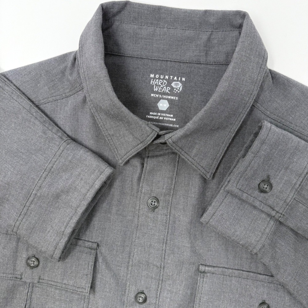 Mountain Hardwear Mens Grey Long Sleeve‎ Button Down Utility Shirt Medium 007667